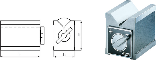 Permanent-Magnet NEUTRAL, Spannblock mit Prisma