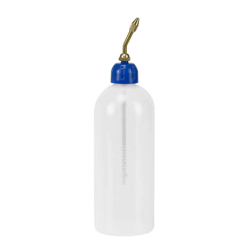 Öler 500ml PE transparent mit Messingspritzrohr