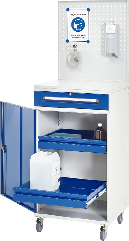 Hygiene Schrank 01, B650xT520xH1210/1920mm, mobil