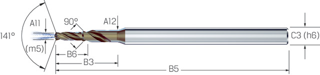 Kleinstbohrer MIKRON, VHM, CrazyDill Coolpilot SST-Inox, 3 × A11, eXedur SNP, mit Innenkühlung