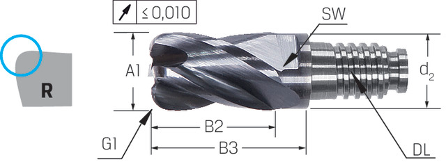 Zylinderfräser HAIMER, Duo Lock Basic, 1,5 × A1