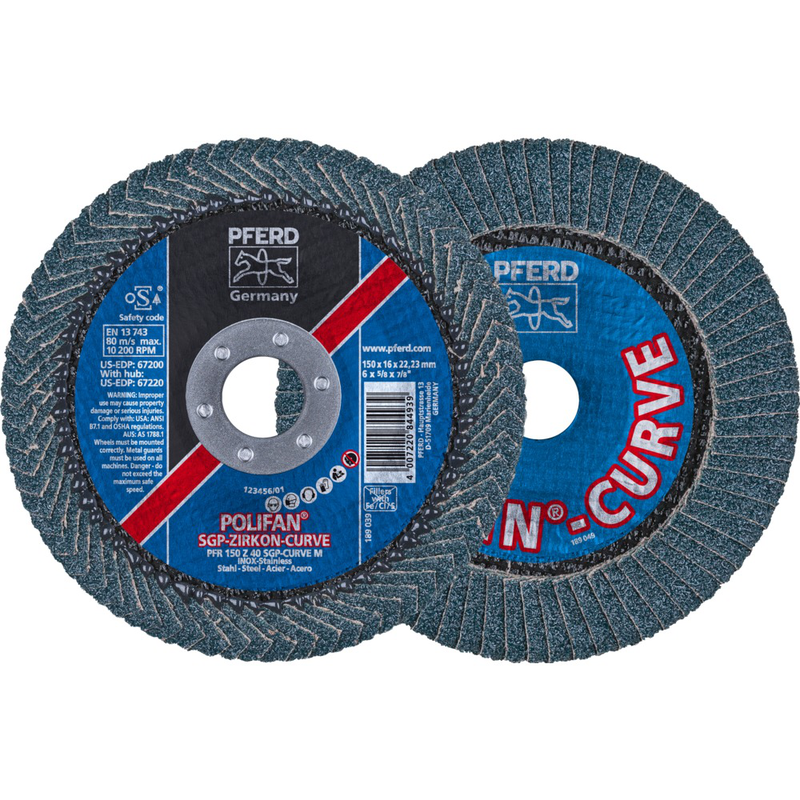 PFERD 67689072 POLIFAN-Fächerscheibe PFR 150-M Z 40 SGP CURVE ST