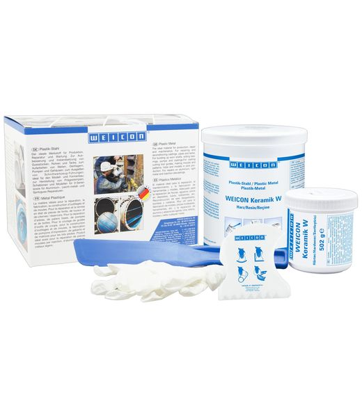 WEICON Keramik W mineralisch gefülltes Epoxidharz-System zur Verschleißschutzbeschichtung 2 kg weiß