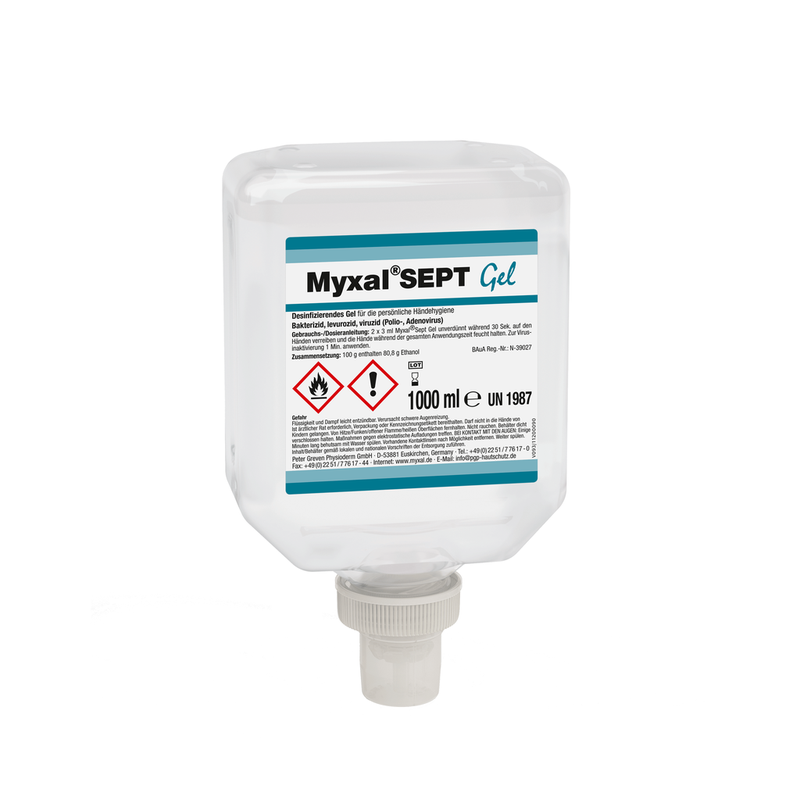 MYXAL SEPT GEL1l Neptuneflasche MYXAL® SEPT GEL Handdesinfektionsgel, 1l Nept.fl