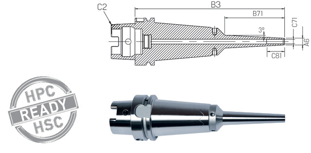 Schrumpffutter HAIMER, DIN 69893 A Power Mini überlang