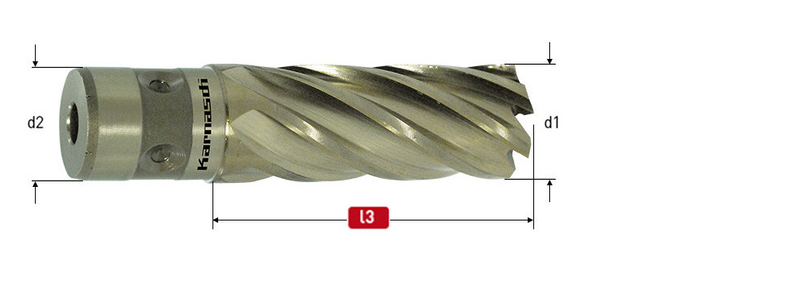 HSS-XE Kernbohrer, Fein Quick-In Schaft, Nutzlänge 40 mm, Gold-Line40