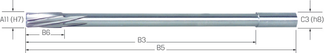 Maschinen-Reibahle PREMUS, HSS-Co lang