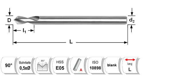 NC-Anbohrer 90°, lang