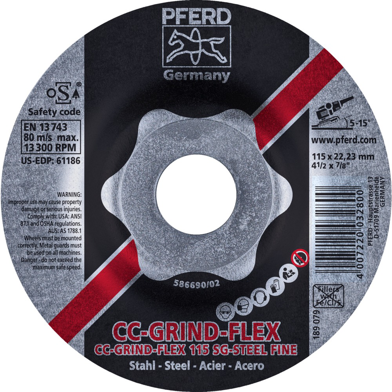 PFERD 64187115 Schleifscheibe CC-GRIND FLEX 115 SG STEEL FINE